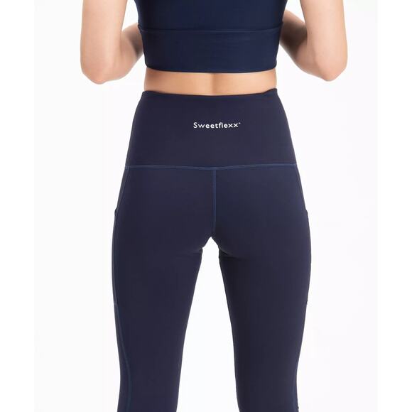 sweetflexx Pants - Sweetflexx Scrunch Leggings Navy High Waist Resistance Activewear 14